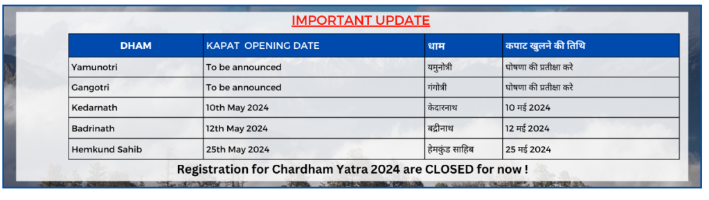 char dham yatra registration uttarakhand
